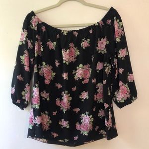 Off the Shoulder Floral Blouse